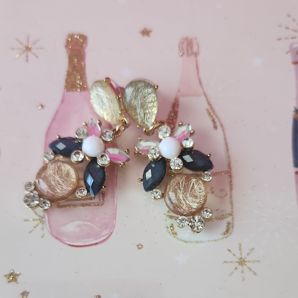 Navy And Gold Earrings